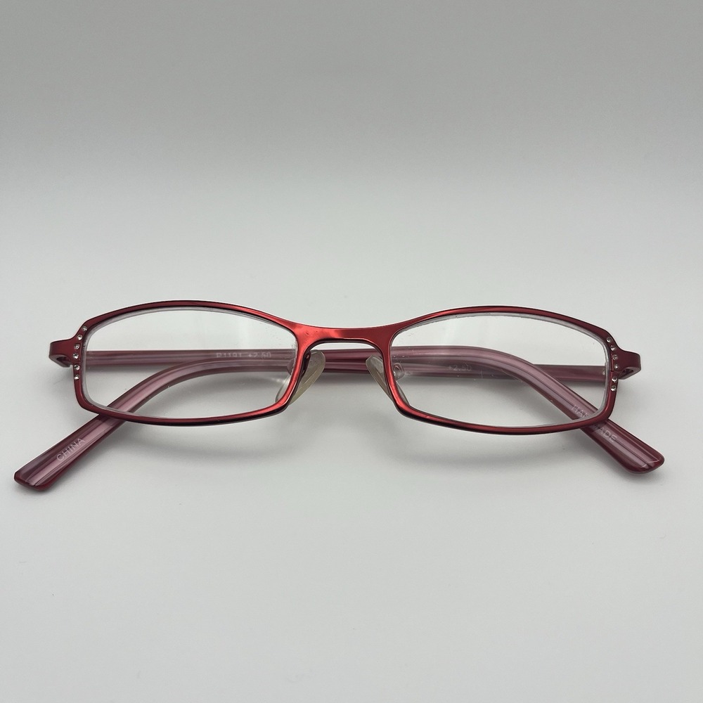 Readers Glasses Frames Red With Rhinestones